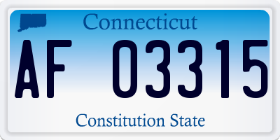 CT license plate AF03315