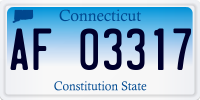 CT license plate AF03317