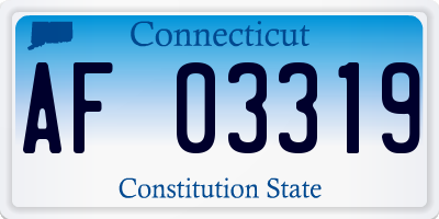 CT license plate AF03319