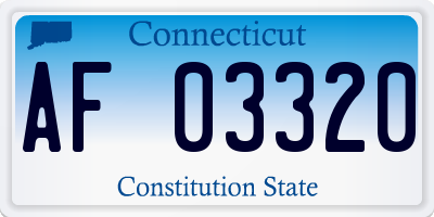 CT license plate AF03320