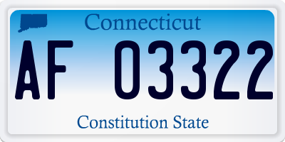 CT license plate AF03322