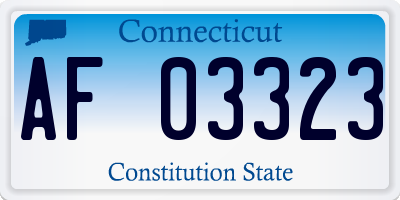 CT license plate AF03323