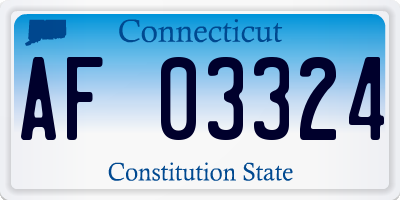 CT license plate AF03324