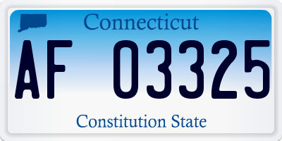 CT license plate AF03325