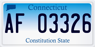 CT license plate AF03326