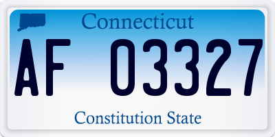 CT license plate AF03327