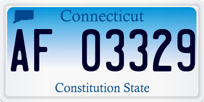 CT license plate AF03329