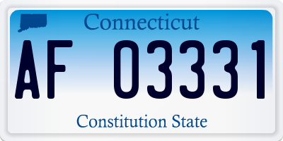 CT license plate AF03331