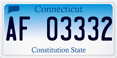 CT license plate AF03332