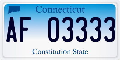 CT license plate AF03333