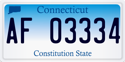 CT license plate AF03334