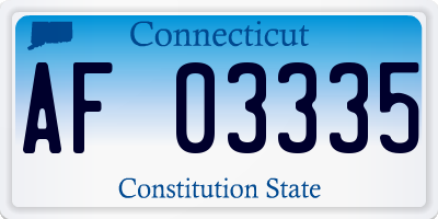 CT license plate AF03335