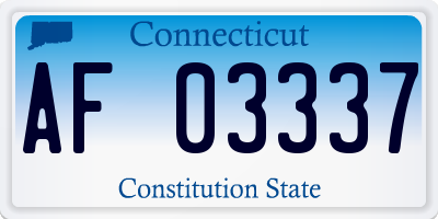 CT license plate AF03337