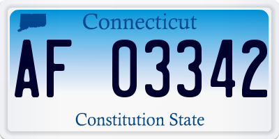 CT license plate AF03342