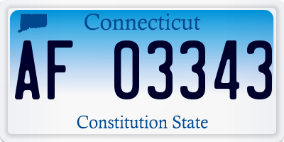 CT license plate AF03343