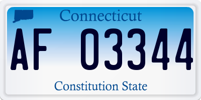 CT license plate AF03344