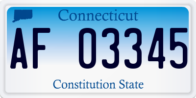 CT license plate AF03345