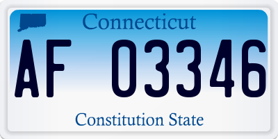 CT license plate AF03346