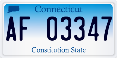 CT license plate AF03347