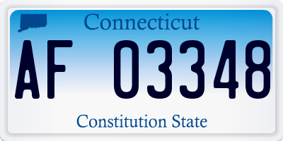 CT license plate AF03348