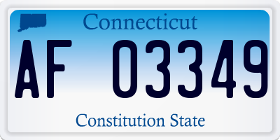 CT license plate AF03349