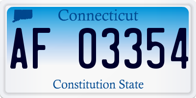 CT license plate AF03354