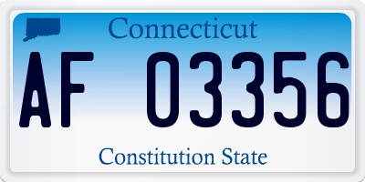 CT license plate AF03356