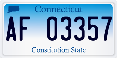 CT license plate AF03357