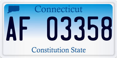 CT license plate AF03358