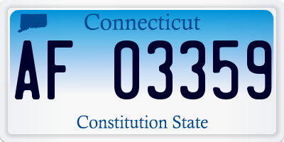 CT license plate AF03359