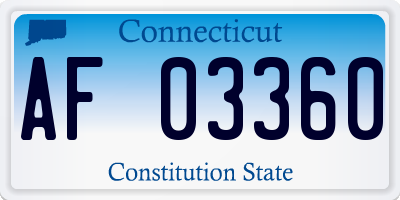 CT license plate AF03360