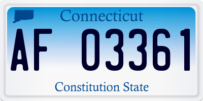 CT license plate AF03361