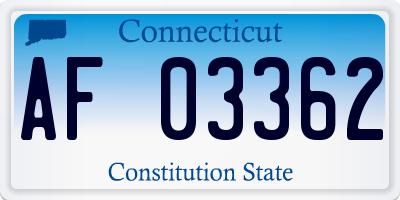 CT license plate AF03362