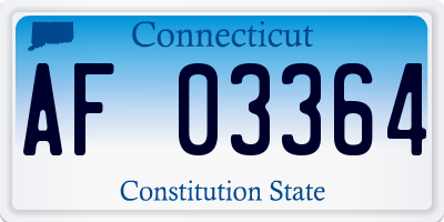 CT license plate AF03364