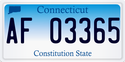 CT license plate AF03365