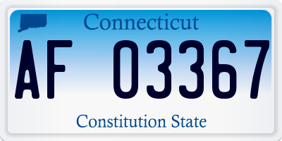 CT license plate AF03367