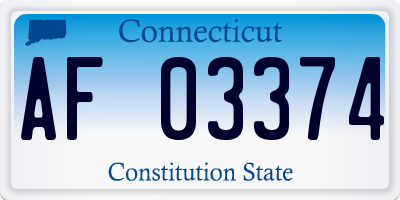 CT license plate AF03374