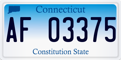 CT license plate AF03375