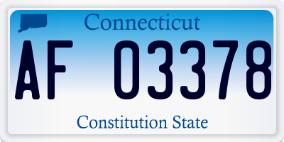 CT license plate AF03378