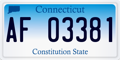 CT license plate AF03381