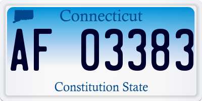 CT license plate AF03383