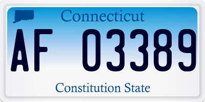 CT license plate AF03389