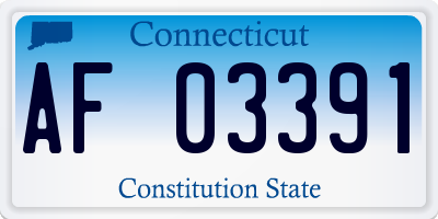 CT license plate AF03391