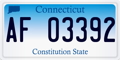 CT license plate AF03392