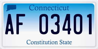 CT license plate AF03401