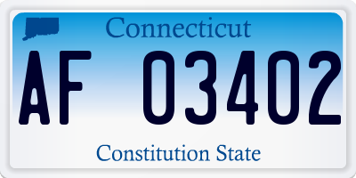 CT license plate AF03402