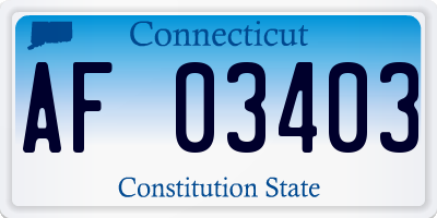 CT license plate AF03403