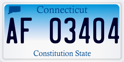 CT license plate AF03404