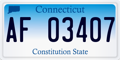 CT license plate AF03407