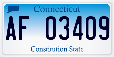 CT license plate AF03409